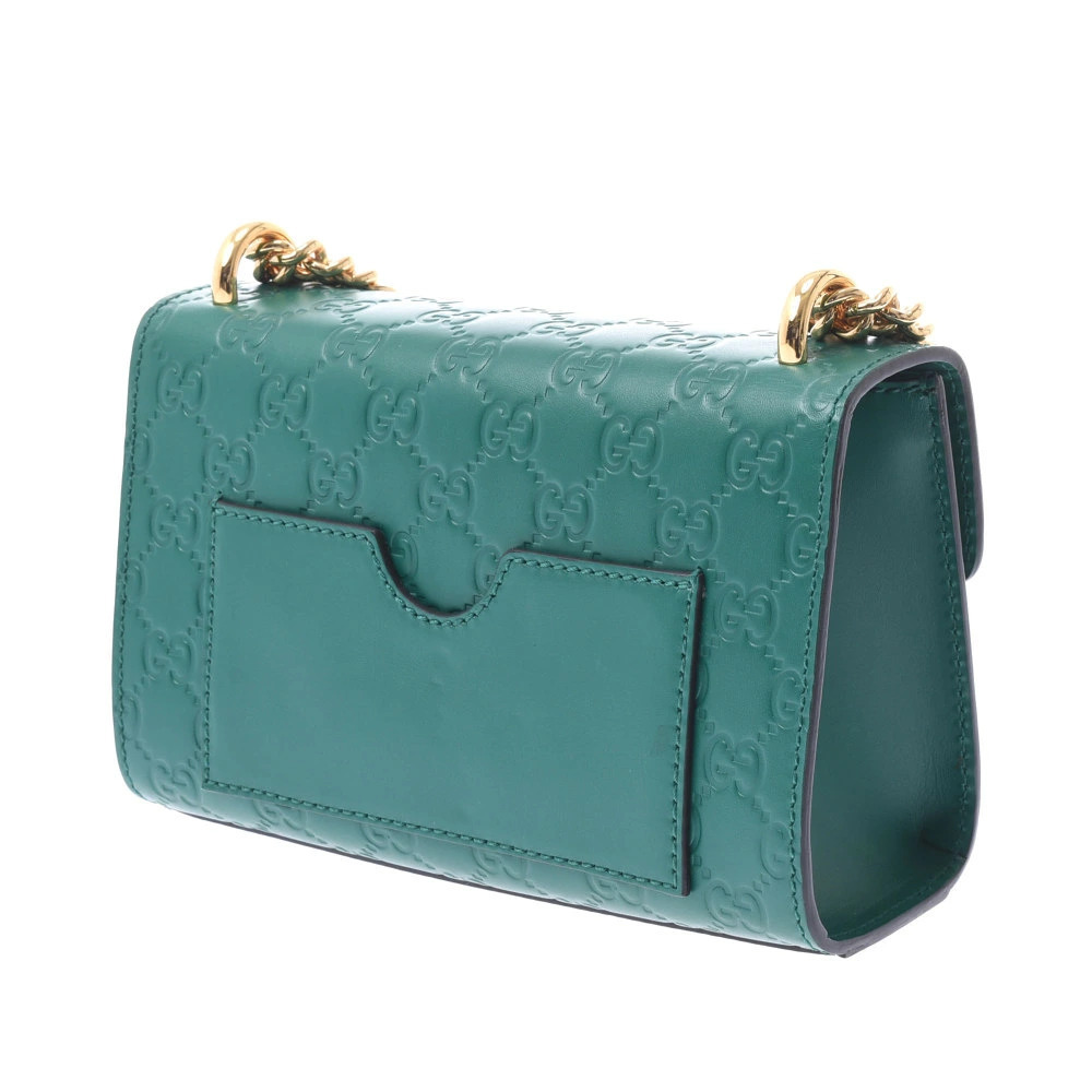 Gucci Shoulder Calfskin Padlock Bag Chain Green